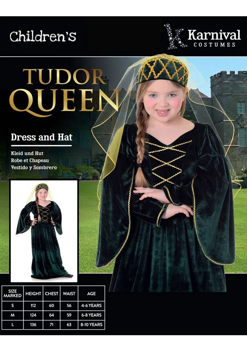 Tudor Queen Girls Fancy Dress Week Costume