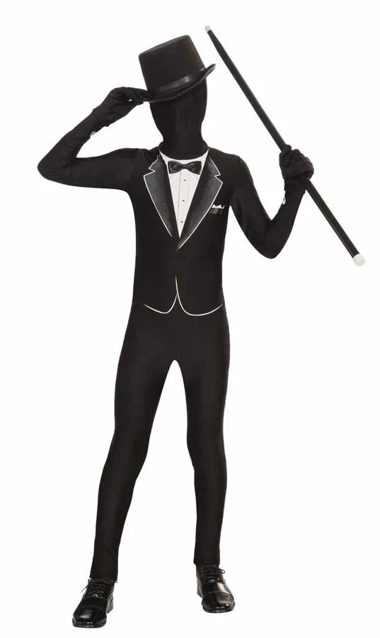 Tuxedo Print Second Skin Boys Fancy Dress Costume
