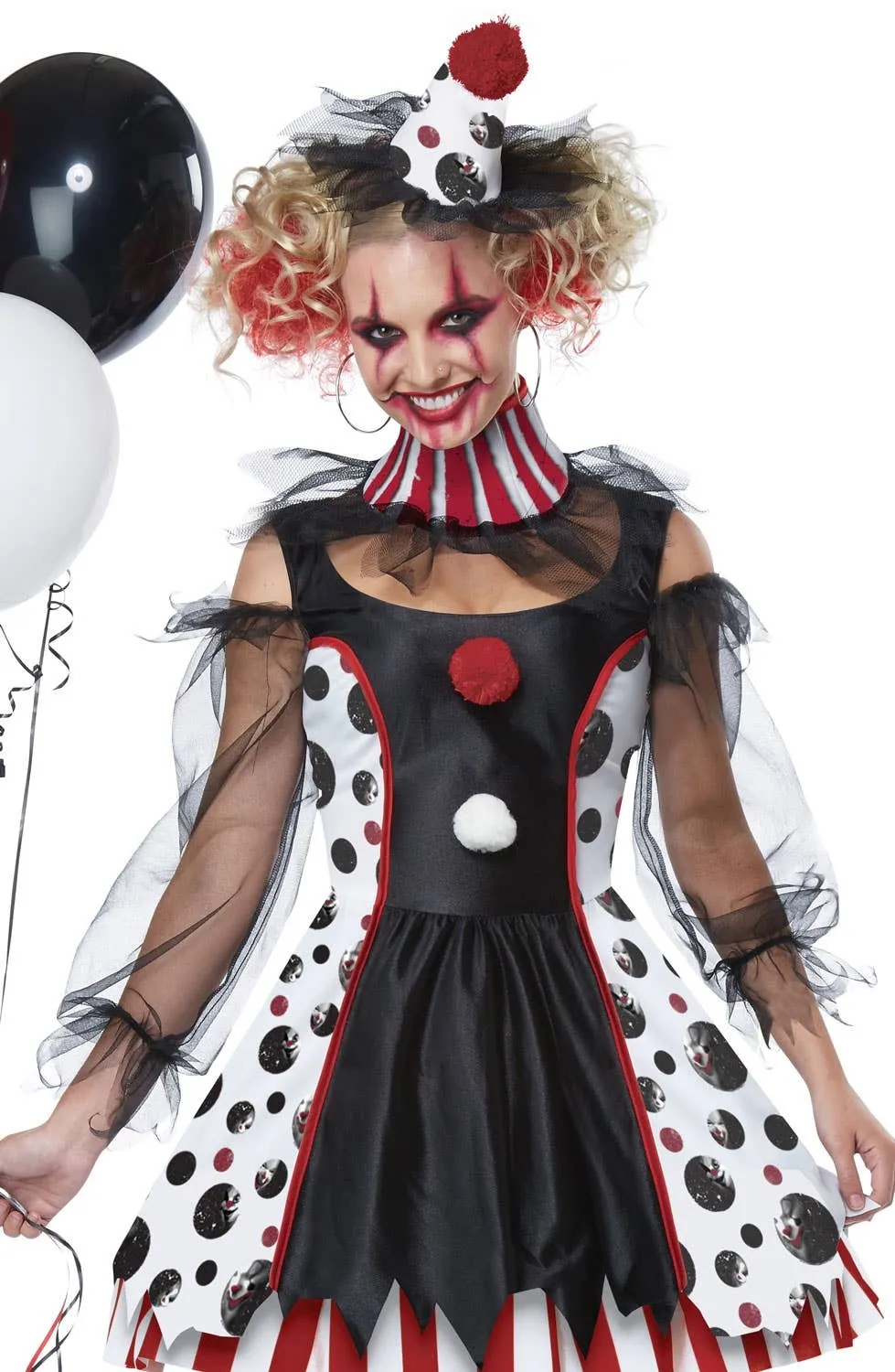 Twisted Clown Womens Deluxe Halloween Costume
