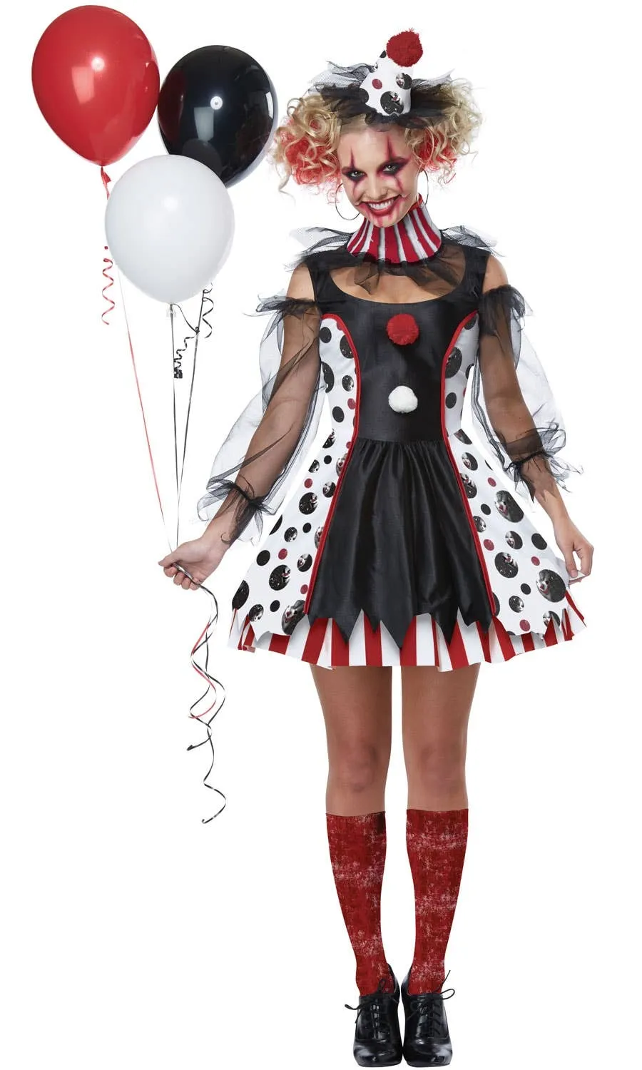 Twisted Clown Womens Deluxe Halloween Costume
