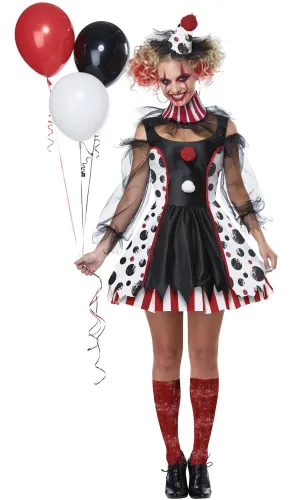 Twisted Clown Womens Deluxe Halloween Costume