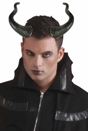 Twisted Deluxe Black Demon Horns Halloween Accessory