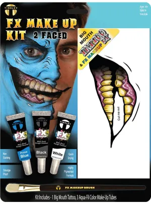Two Faced Big Mouth Tattoo Brush and Face Paint Set