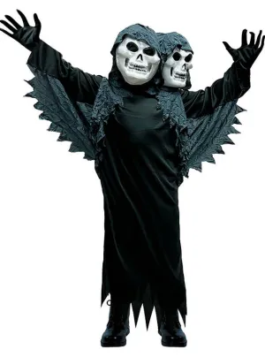 Two Headed Skeleton Reaper Boys Halloween Costume