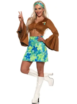 Two Piece Sexy Hippie Womens 1970s Costume