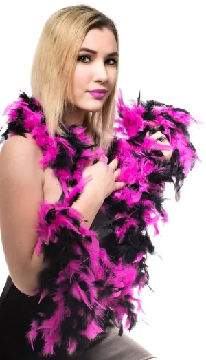 Two Tone Pink and Black Feather Boa Costume Accessory