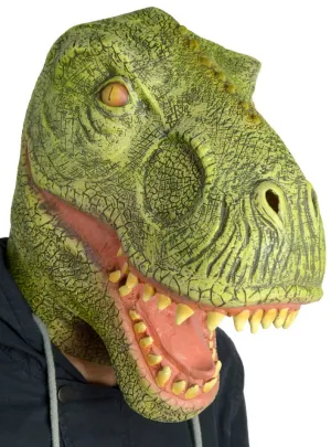 Tyrannosaurus Rex Green Latex Full Head Costume Mask