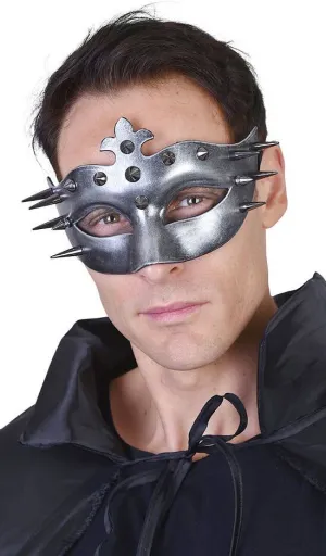 Ulric Mens Silver Spiked Masquerade Mask