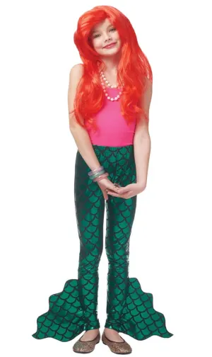 Under the Sea Girls Green Mermaid Tail Costume Pants
