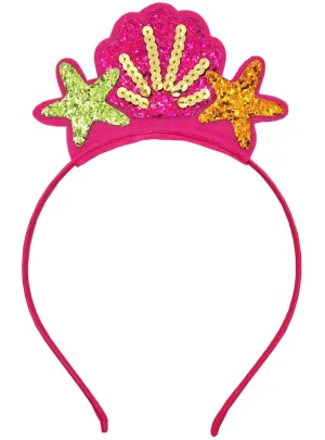 Under the Sea Pink Glitter Mermaid Girls Costume Headband