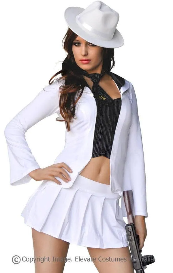 Underbelly Gangster Womens White 1920s Mob Boss Costume