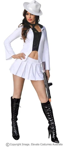 Underbelly Gangster Womens White 1920s Mob Boss Costume