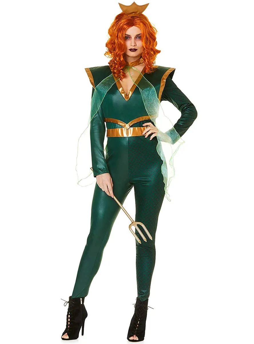 Underwater Green Sea Queen Womens Costume