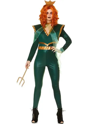 Underwater Green Sea Queen Womens Costume