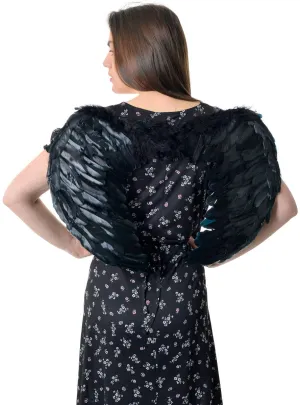 Unearthly Black Feather Angel Costume Wings