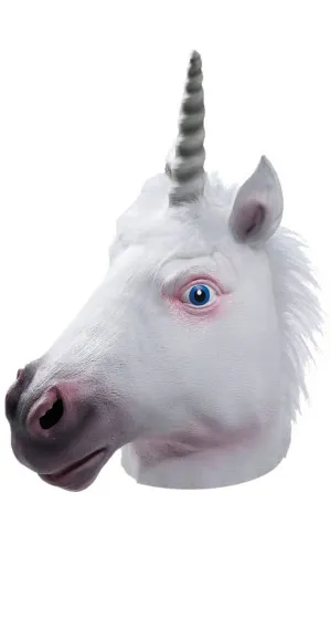 Unicorn Head Full Face Adults Latex Costume Mask