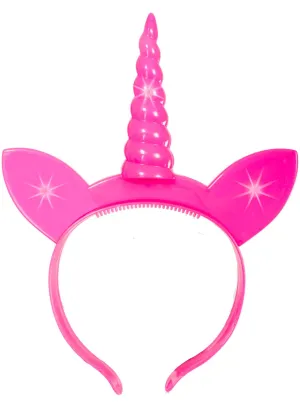 Unicorn Hot Pink Light Up Novelty Costume Headband