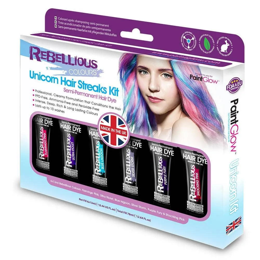 Unicorn Streaks Semi Permanent Hair Dye Kit