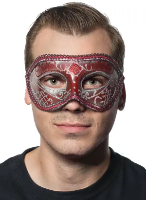 Unisex Red Mardi Gras Masquerade Mask