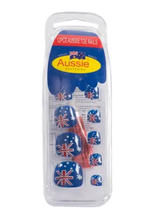 Unisex Stick On Australia Day Toe Nails