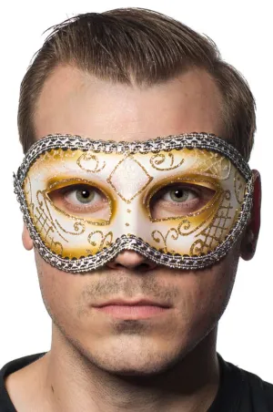 Unisex White Mardi Gras Masquerade Mask