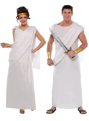 Unisex White Roman Toga Adults Costume