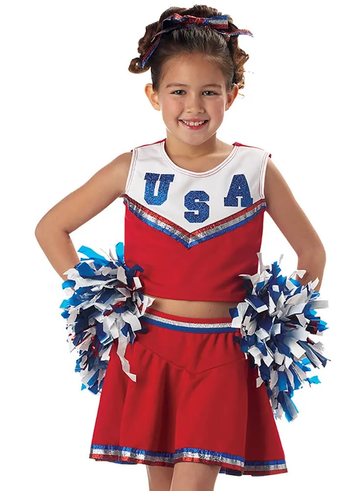 USA Cheerleader Girls Dress Up Costume