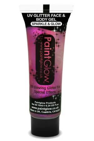 UV Reactive Face and Body Glitter Gel - Candy Pink