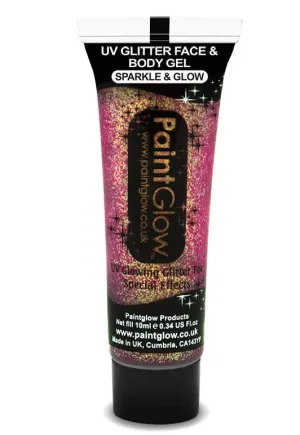UV Reactive Face and Body Glitter Gel - Champagne Pink