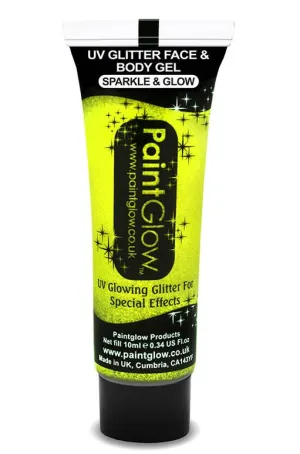 UV Reactive Face and Body Glitter Gel - Sherbet Lemon