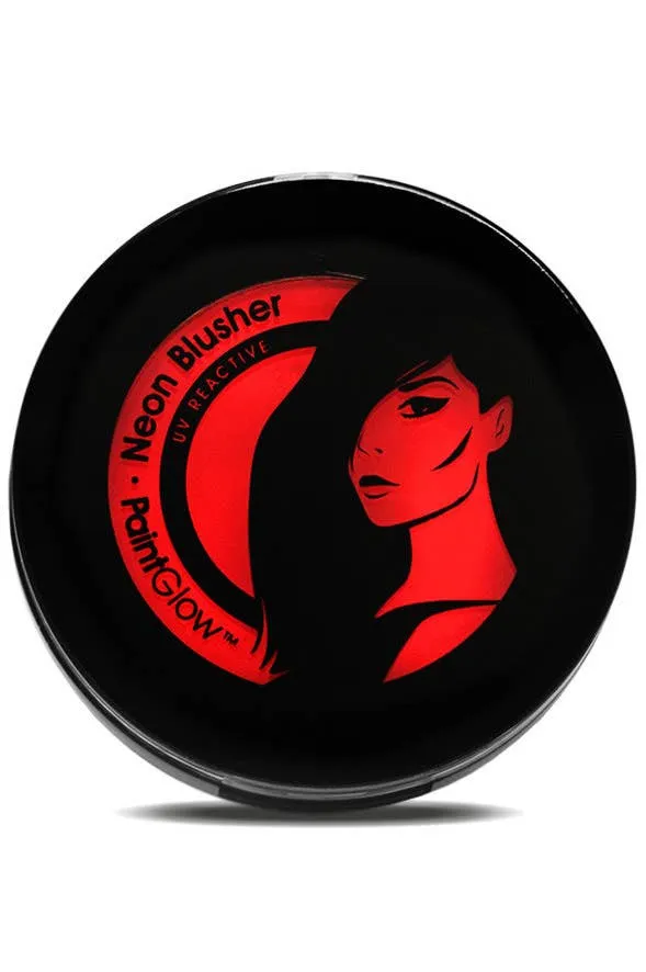 UV Reactive Neon Blusher Makeup - Red