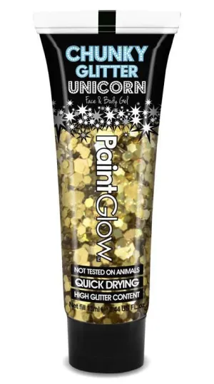 UV Reactive Paint Glow Unicorn Chunky Glitter Gel - Gold Digger