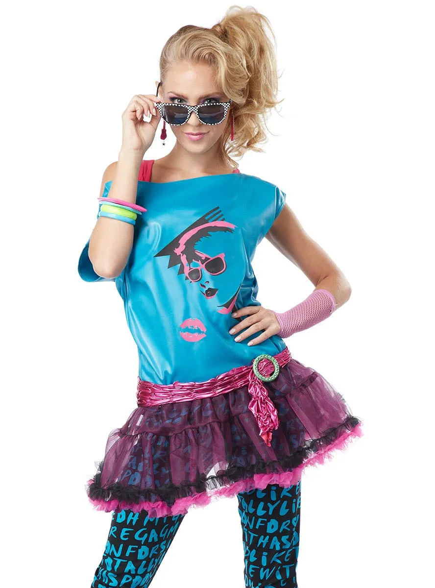Valley Girl Womens 80s Fancy Dress Costume