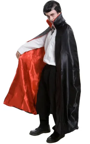 Vampire Black and Red Satin Halloween Cape