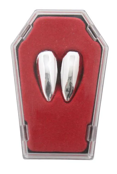 Vampire Fang Caps in Silver with Adhesive