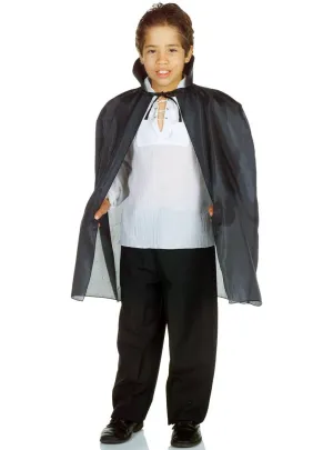 Vampire Kids Black Halloween Costume Cape with Collar