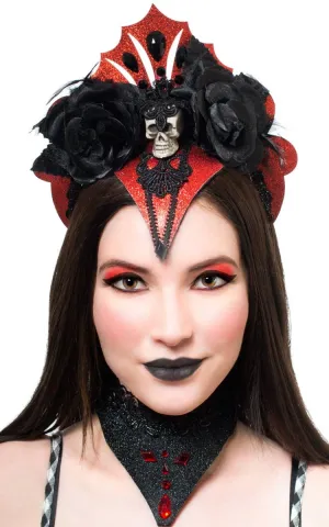 Vampire Queen Red Glitter Halloween Headband