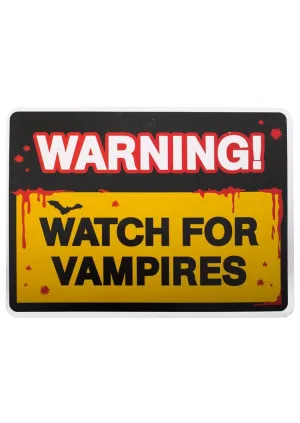 Vampires and Werewolves Halloween Warning Sign Decoration