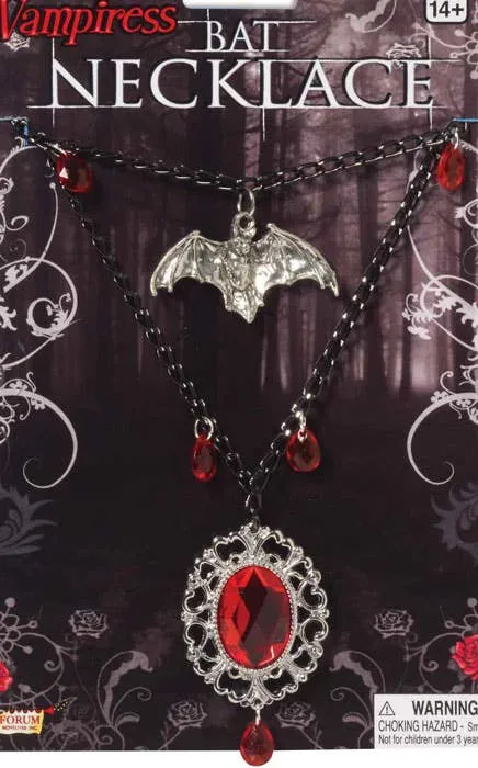 Vampiress Bat Necklace Halloween Jewellery