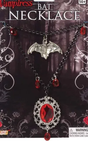 Vampiress Bat Necklace Halloween Jewellery