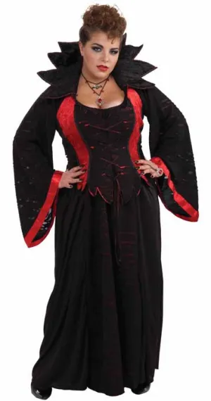 Vampiress Womens Plus Size Halloween Costume