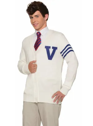 Varsity Letterman Mens White Costume Jacket