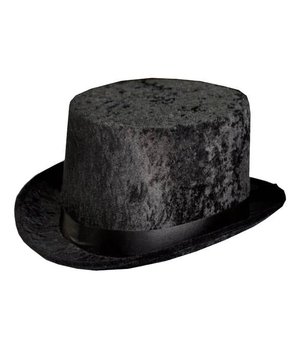 Velvet Adults Black Costume Top Hat