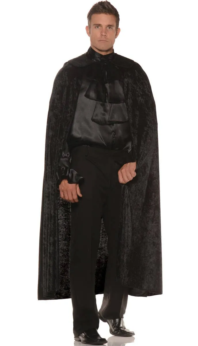 Velvet Black Adults Halloween Costume Cape with Collar
