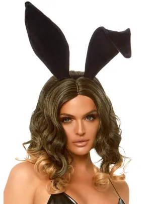 Velvet Black Bendable Bunny Costume Ears