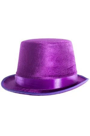 Velvet Purple Adults Costume Accessory Top Hat