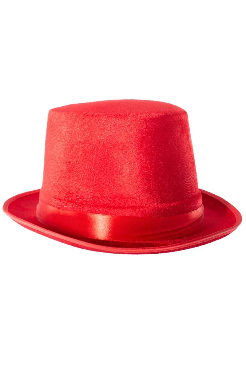 Velvet Red Adults Costume Top Hat