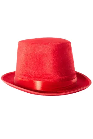 Velvet Red Adults Costume Top Hat
