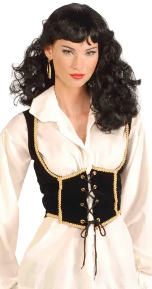 Velvet Under Bust Pirate Costume Vest