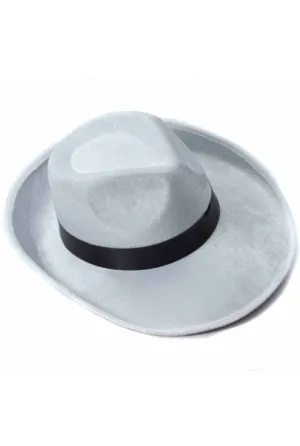 Velvet White 1920s Panama Gangster Costume Hat